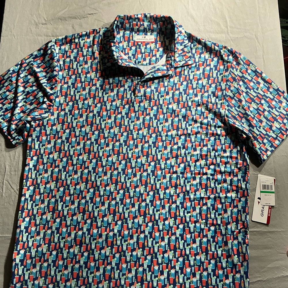 Grand Slam Multicolor Geometric Polo Shirt